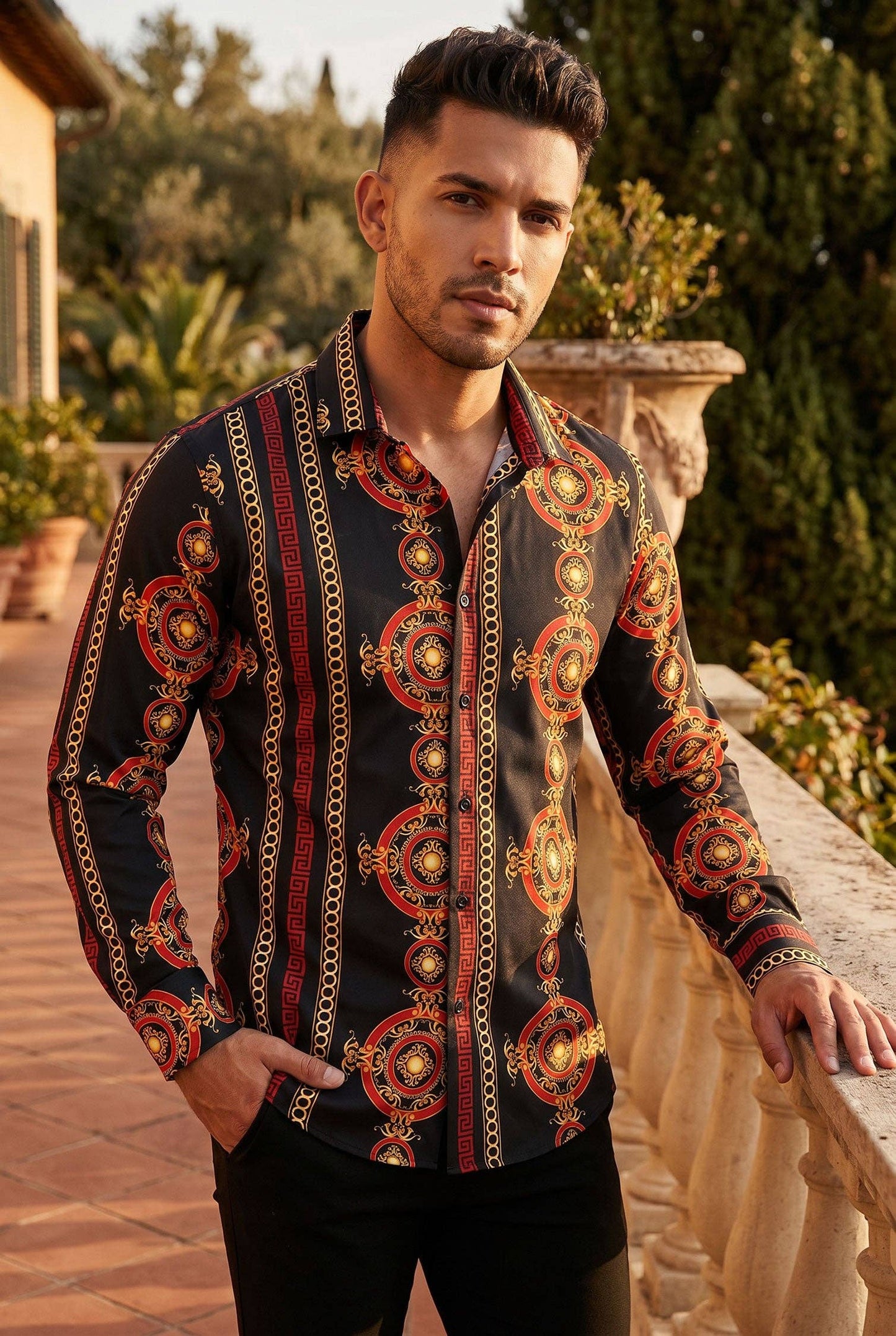 Influence Greek Key Long Sleeve Shirt