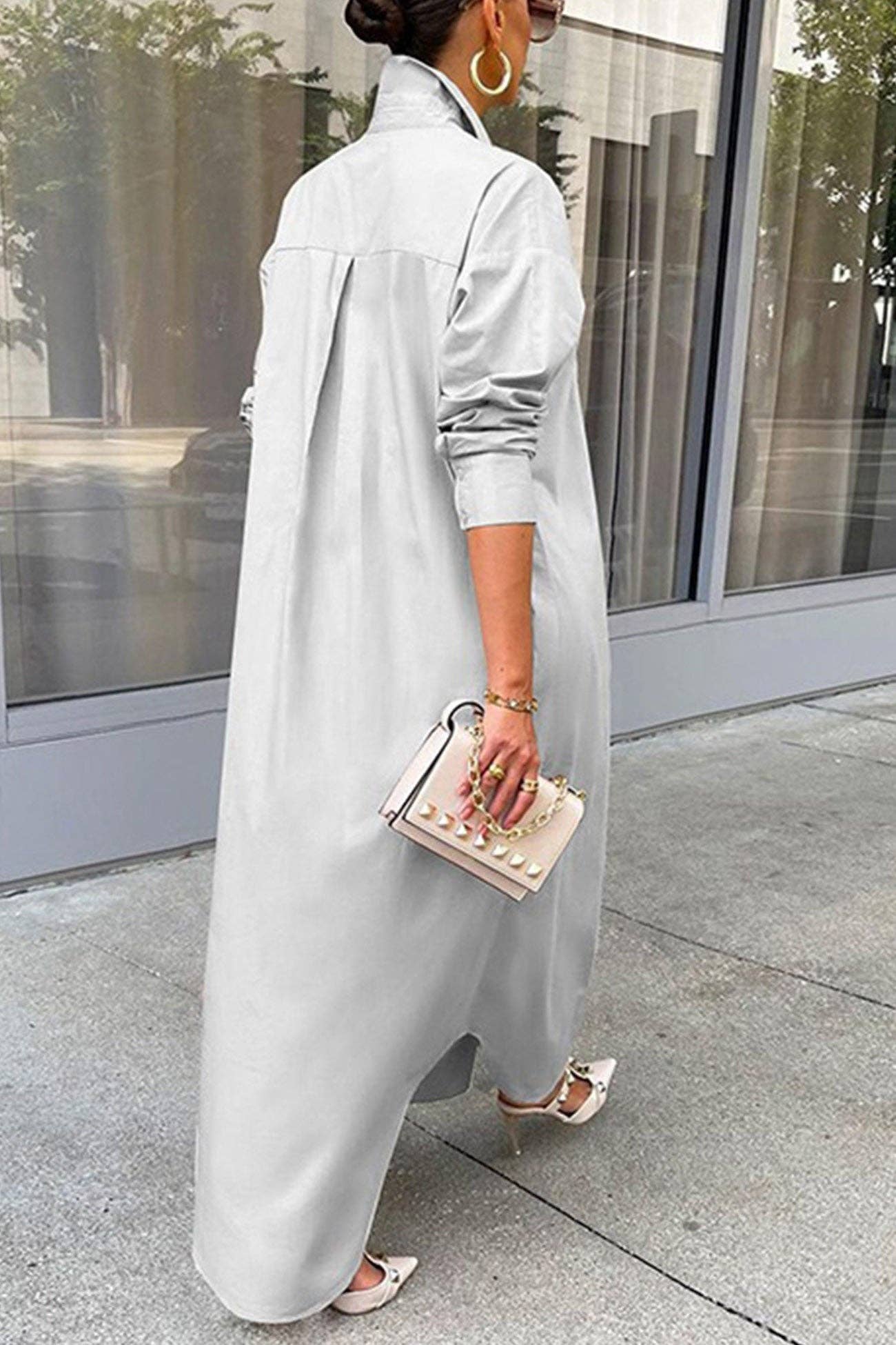 Single-breasted Maxi Blouse