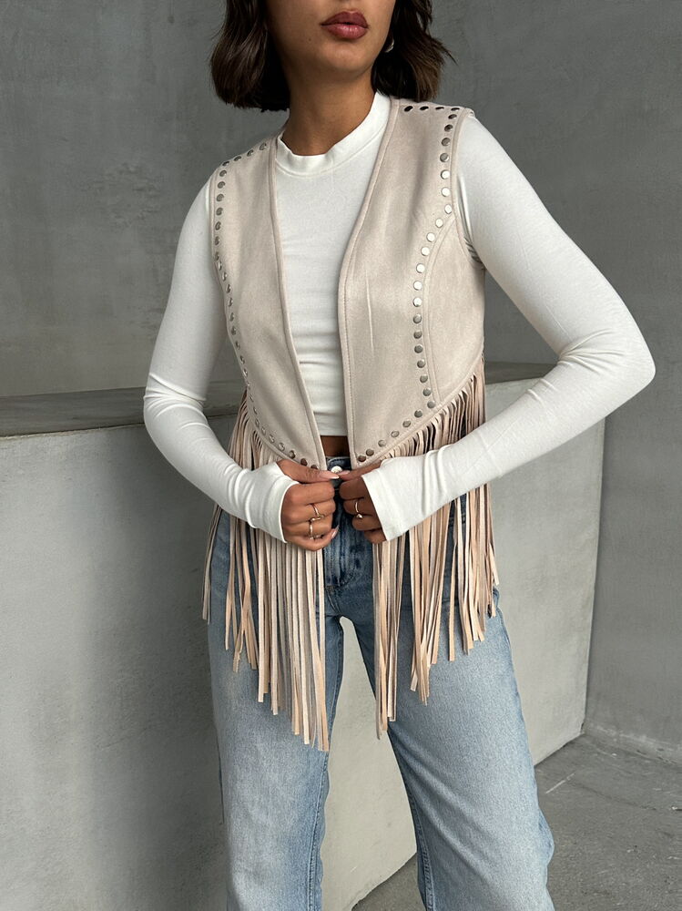 Stone Tassel Drop Vest