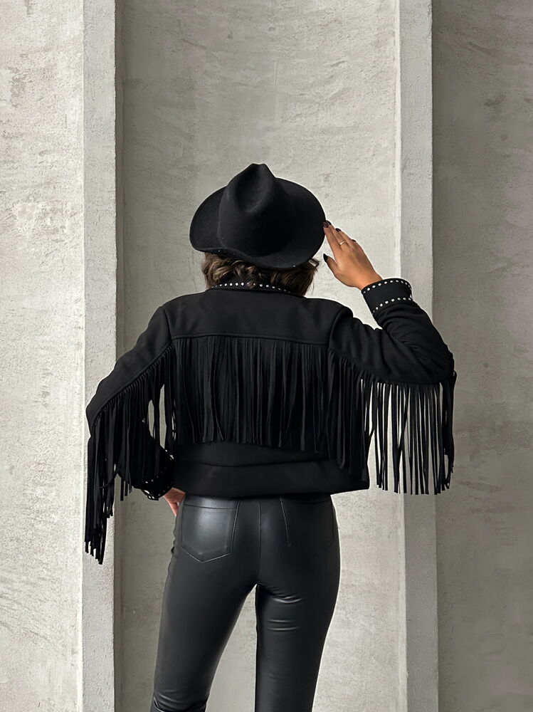 Black Tassel Drop Jacket