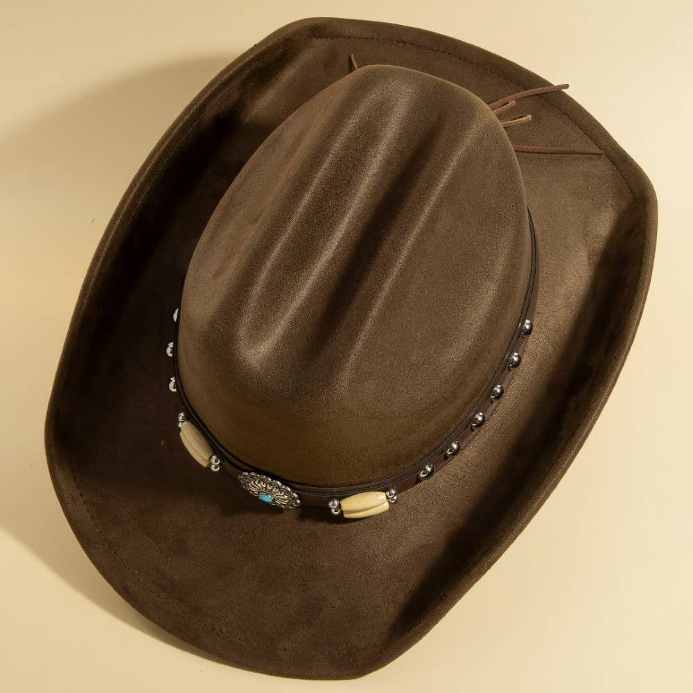 Western Concho Belt Strap Cowboy Hat