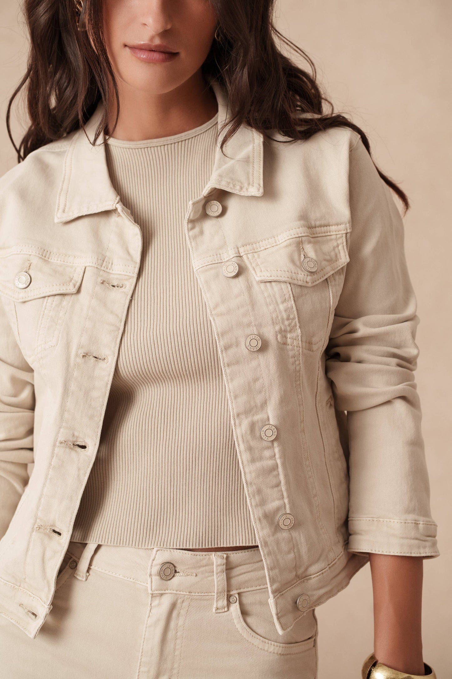 Cream Denim Jacket