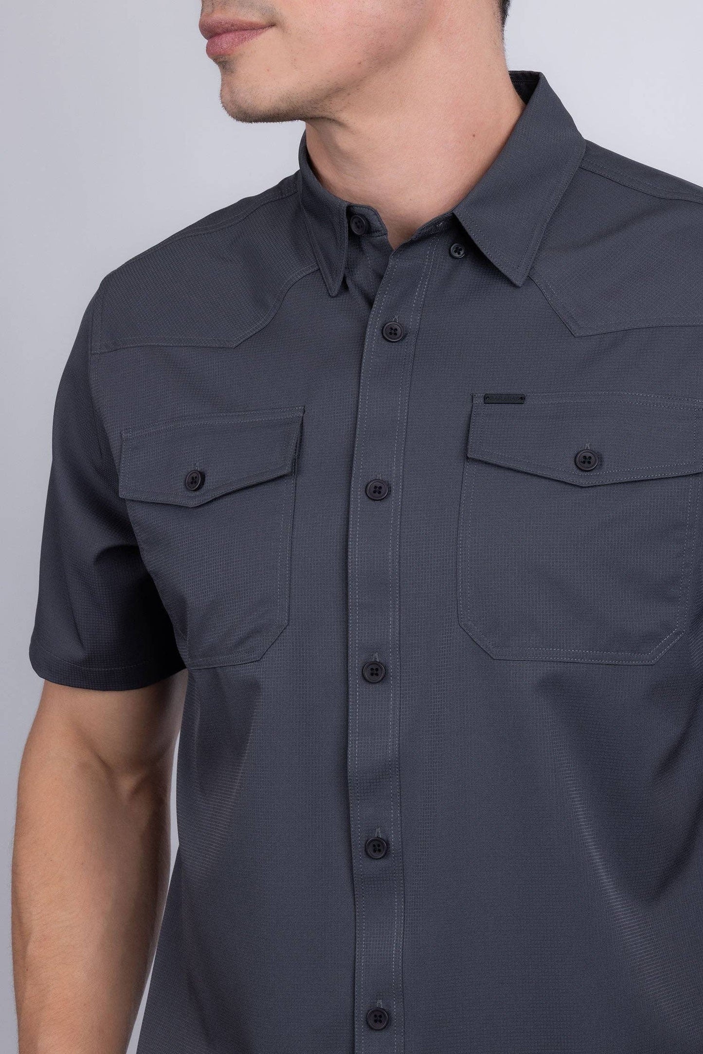 Petersburg Stretch Short Sleeve Shirt Charcoal