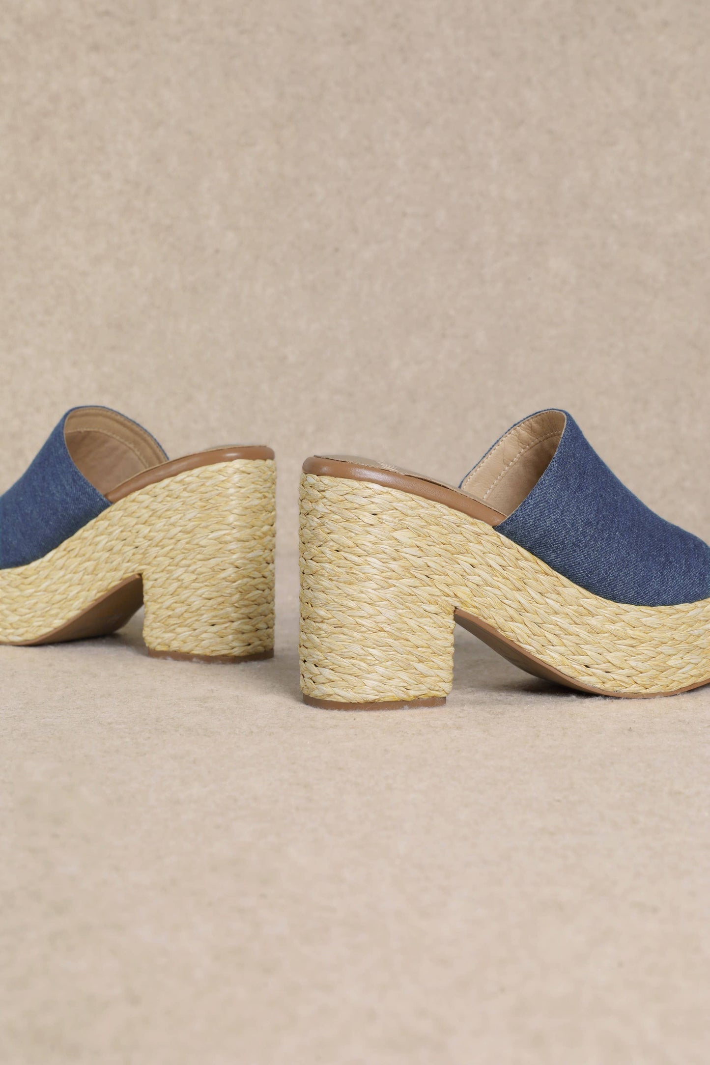 ASHLYN Denim Platform Block Heel