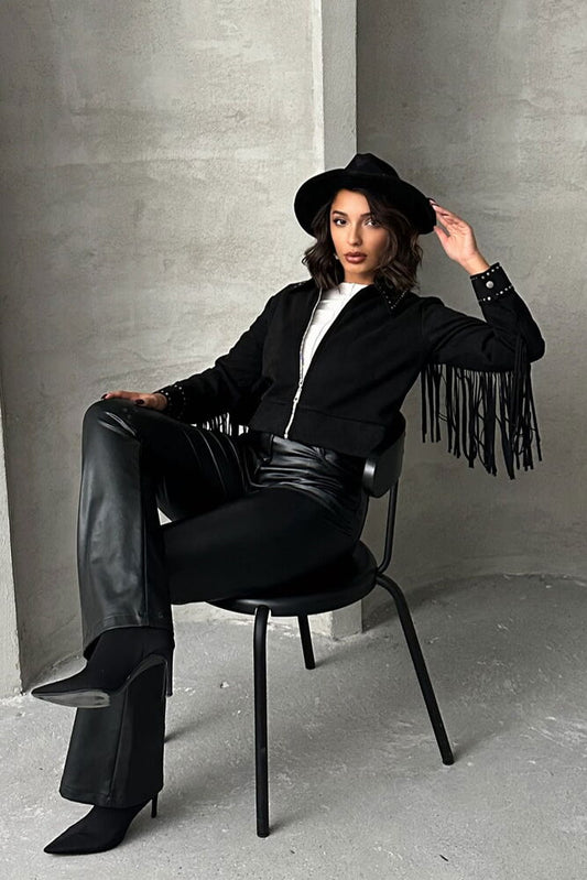Black Tassel Drop Jacket