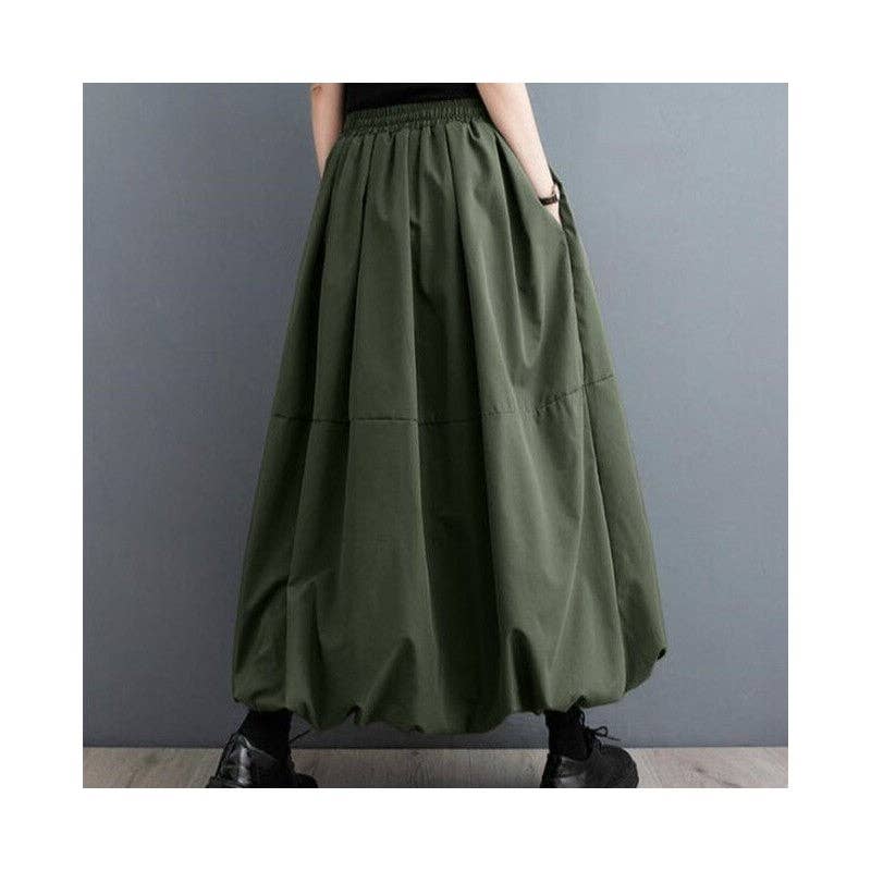 Fluffy Maxi Bubble Skirt with Pockets