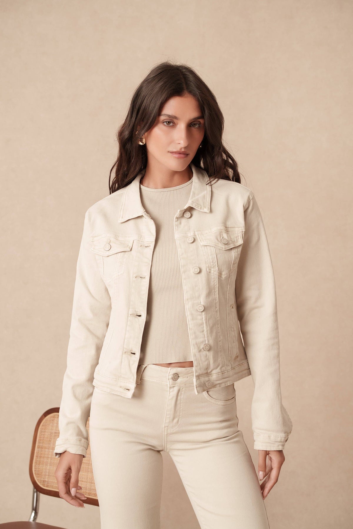 Cream Denim Jacket
