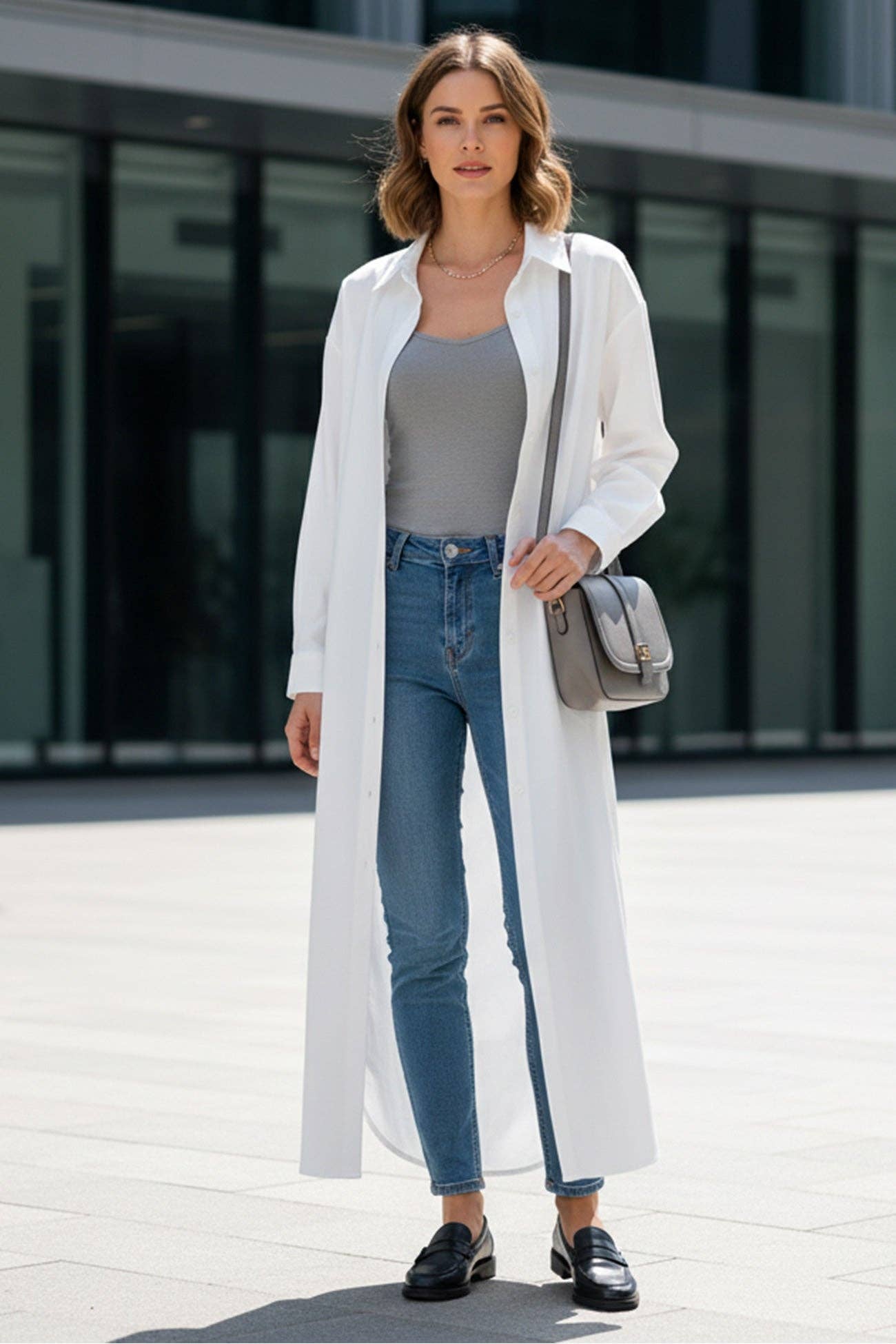 Single-breasted Maxi Blouse