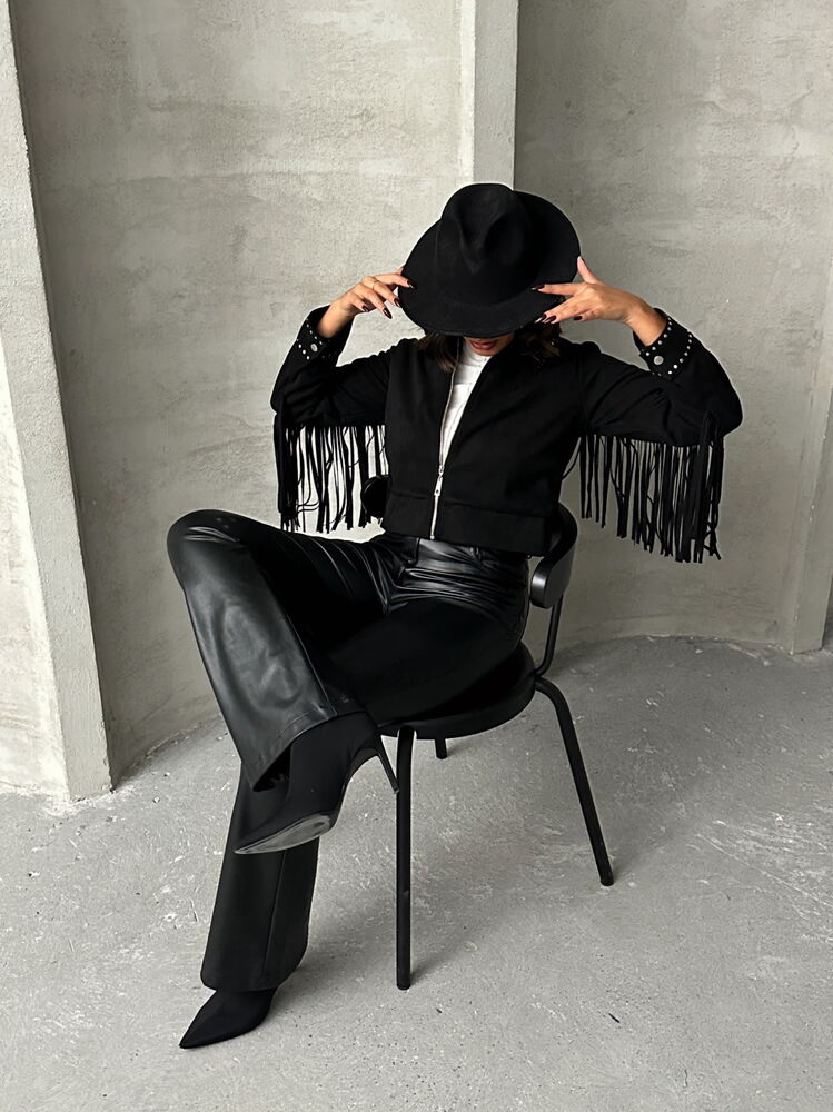 Black Tassel Drop Jacket