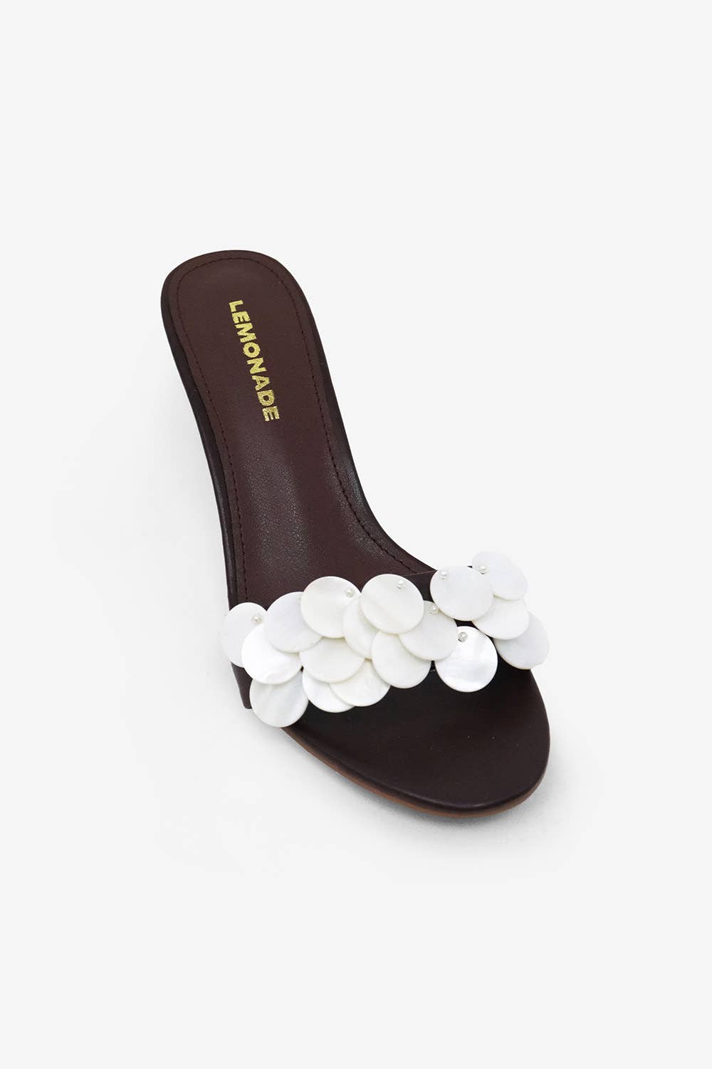Mother of Pearl Kitten Heel Slide