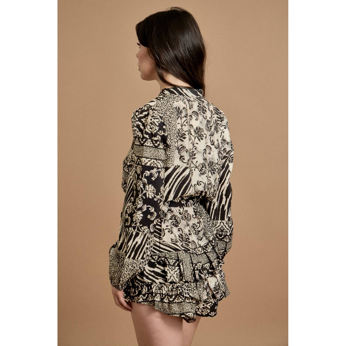 Tie Waist Ruffle Romper