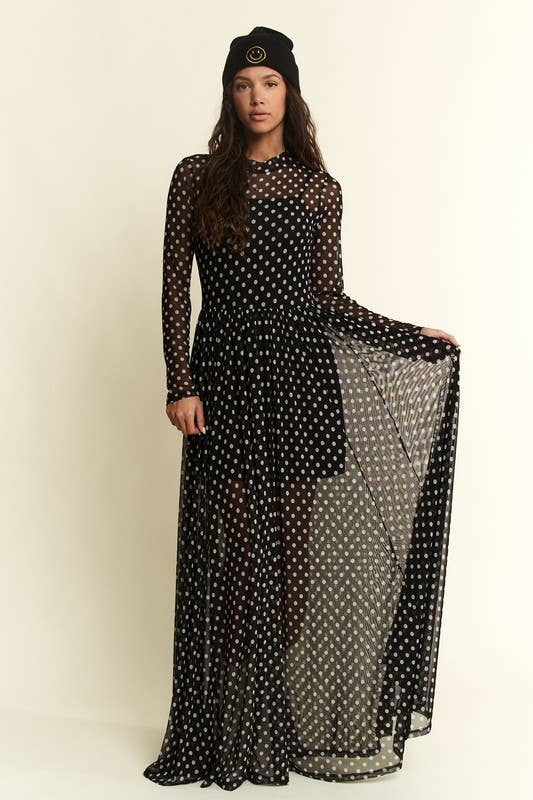 Polka Dot Mesh Dress