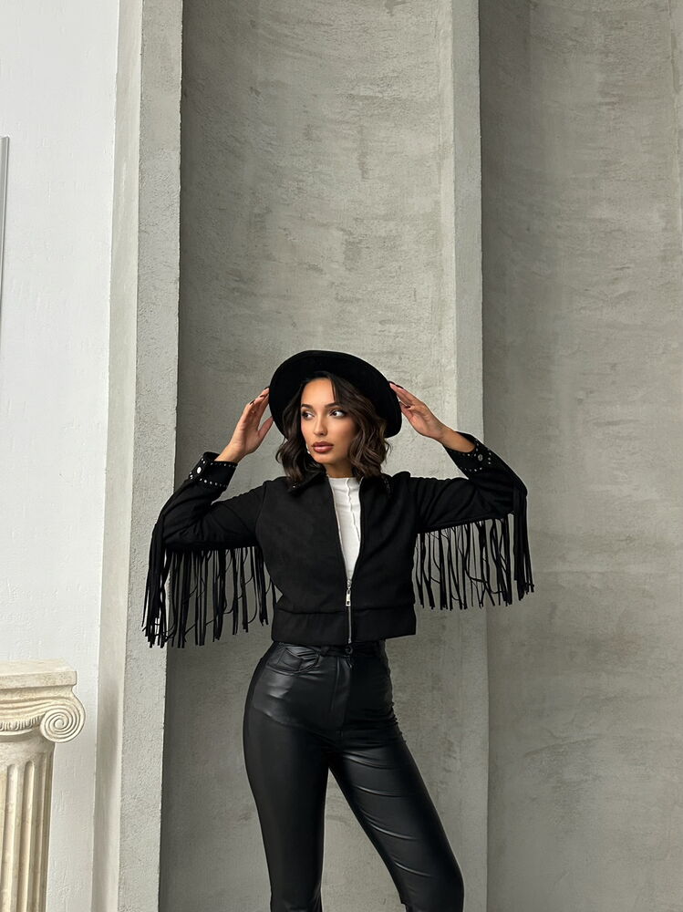 Black Tassel Drop Jacket