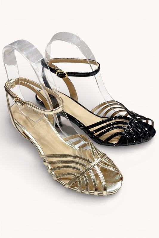 Caged Strap Kitten Heel