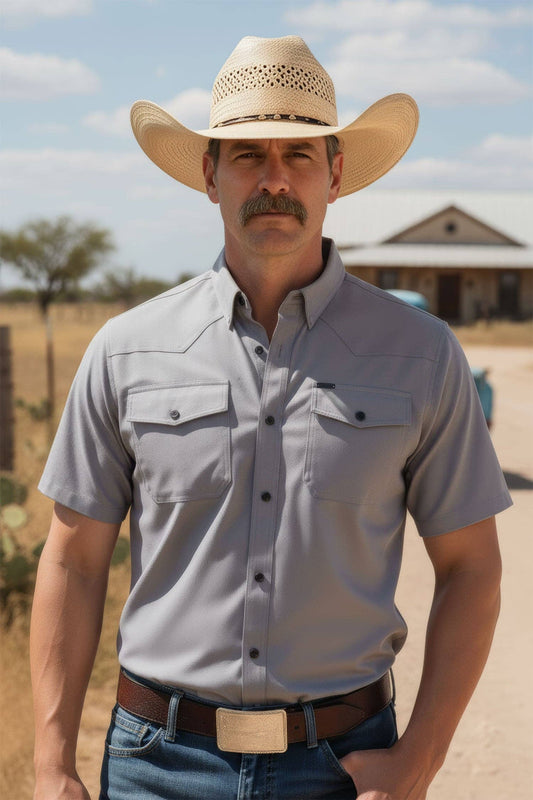 Petersburg Stretch Short Sleeve Shirt Silver