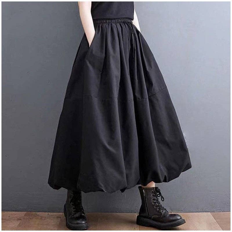 Fluffy Maxi Bubble Skirt with Pockets