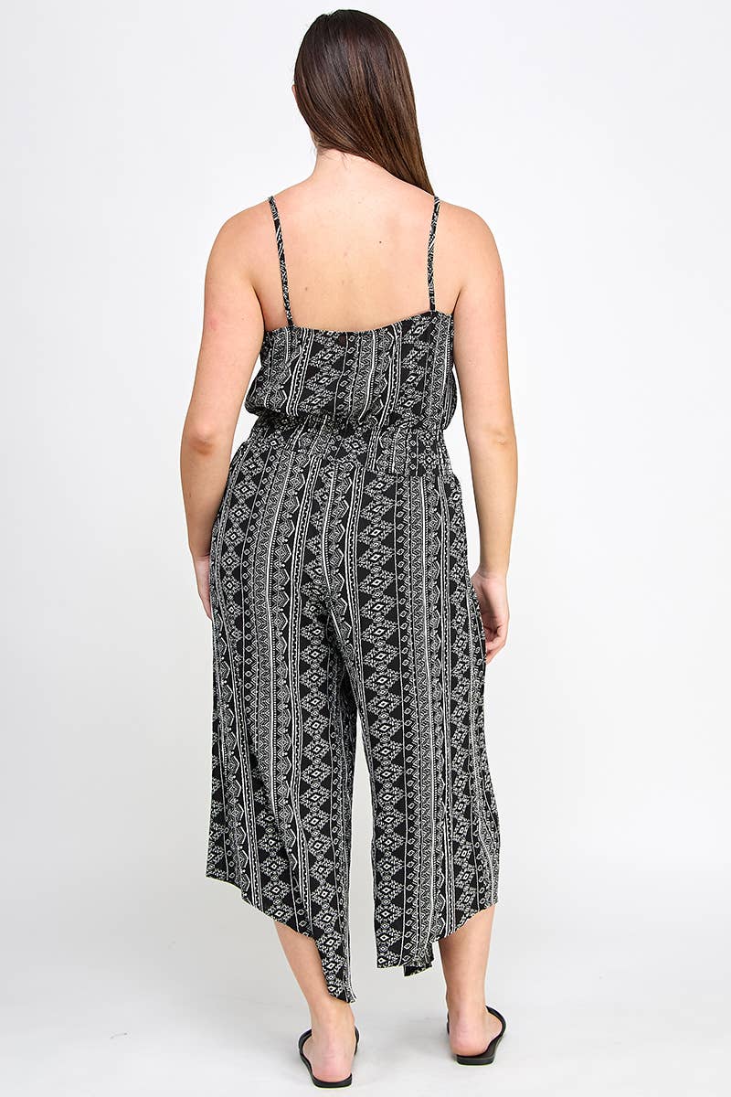 Plus Sleeveless Boho Print Jumper