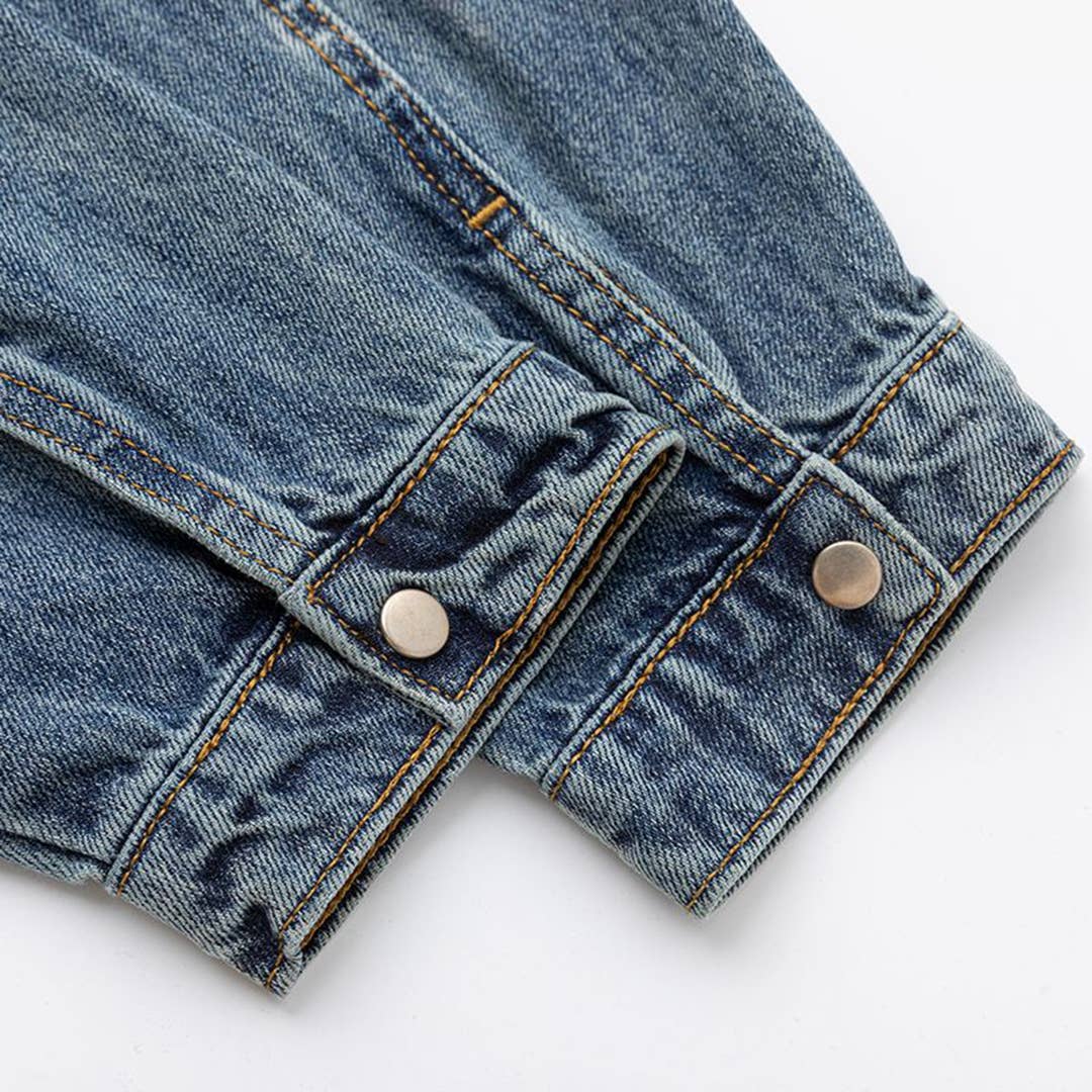 Men's Two-Tone Patch Pocket Denim Button Up Shirt