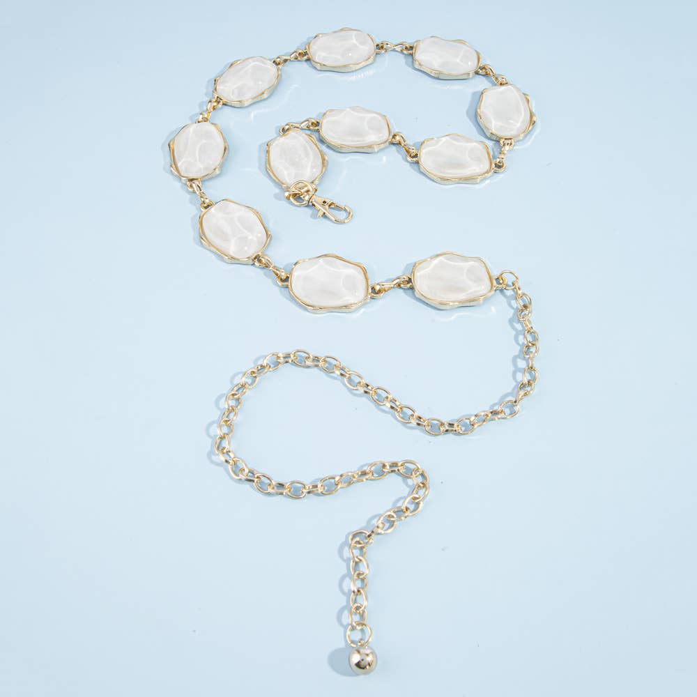 Tortoise Cabochon Gold Chain Belt