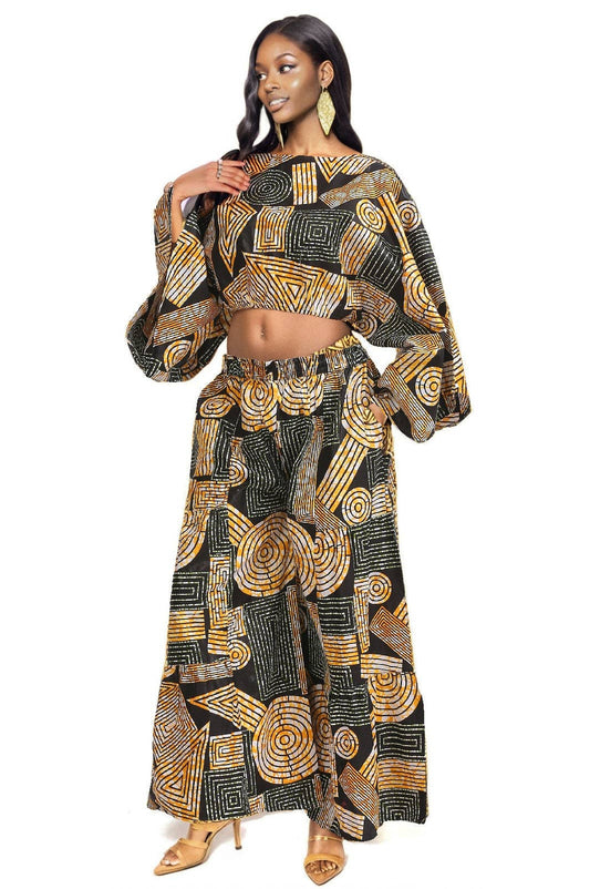 Geometric Wax Print Co-Ord Set