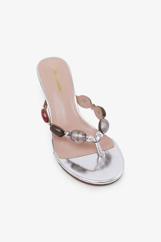 Nina Beaded Thong Heel
