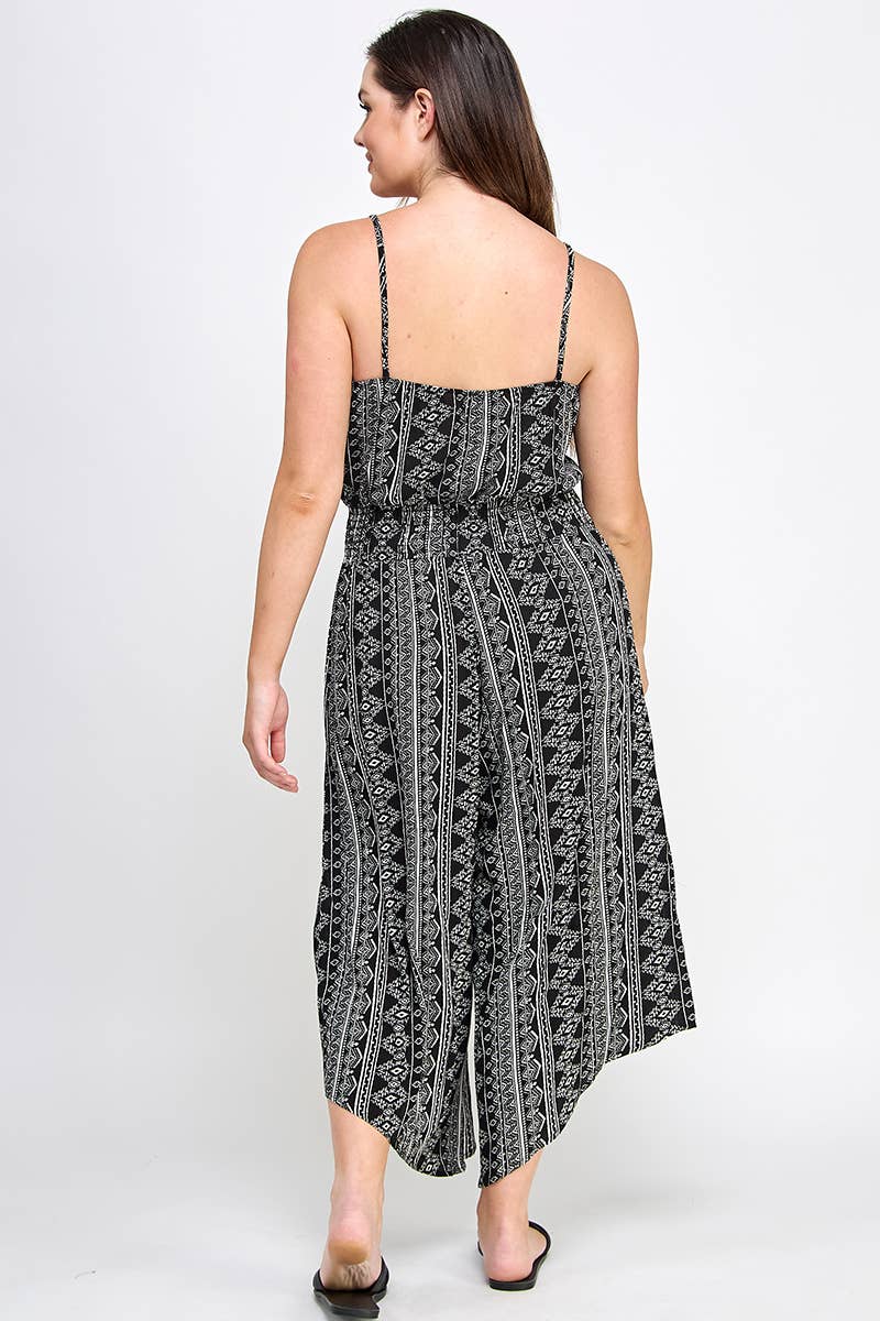 Plus Sleeveless Boho Print Jumper