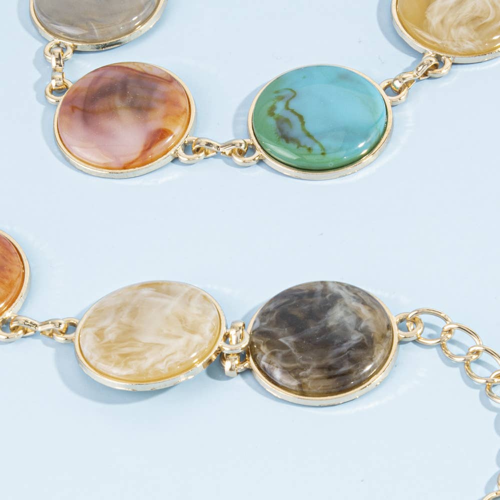 Multicolor Stone Disc Chain Belt