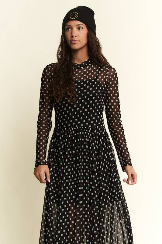 Polka Dot Mesh Dress