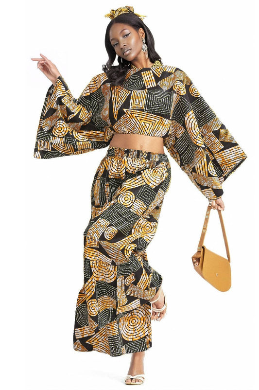 Geometric Wax Print Co-Ord Set