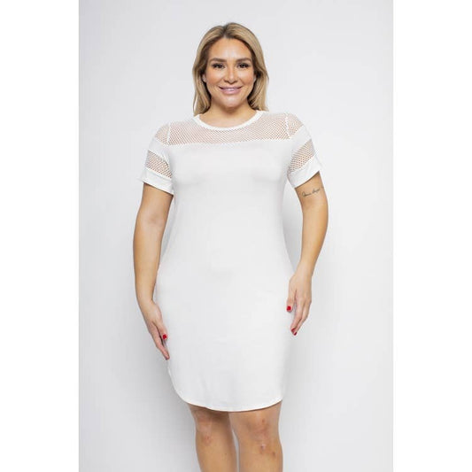 Fishnet Insert Tee Dress