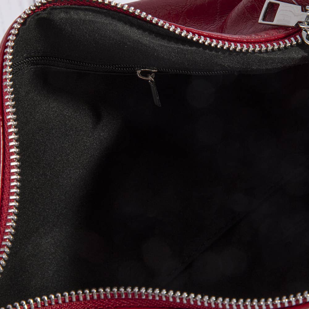 Studded Western Buckle Vegan Leather Shoulder Bag