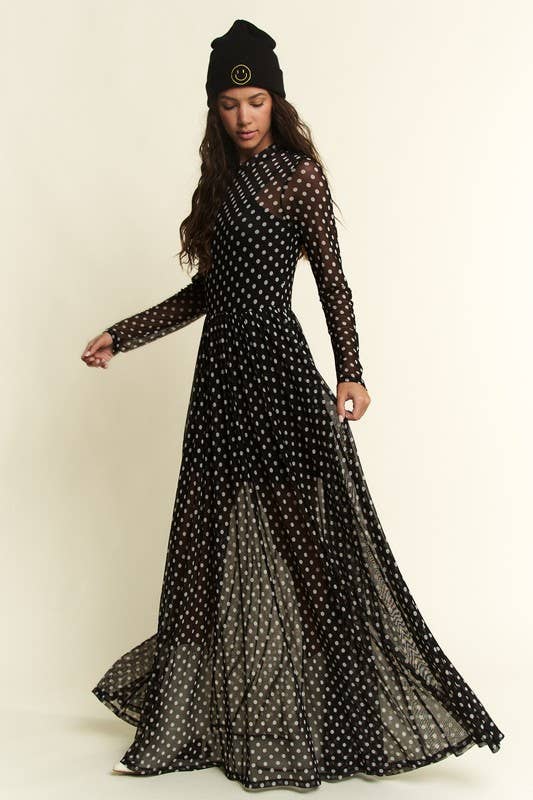 Polka Dot Mesh Dress