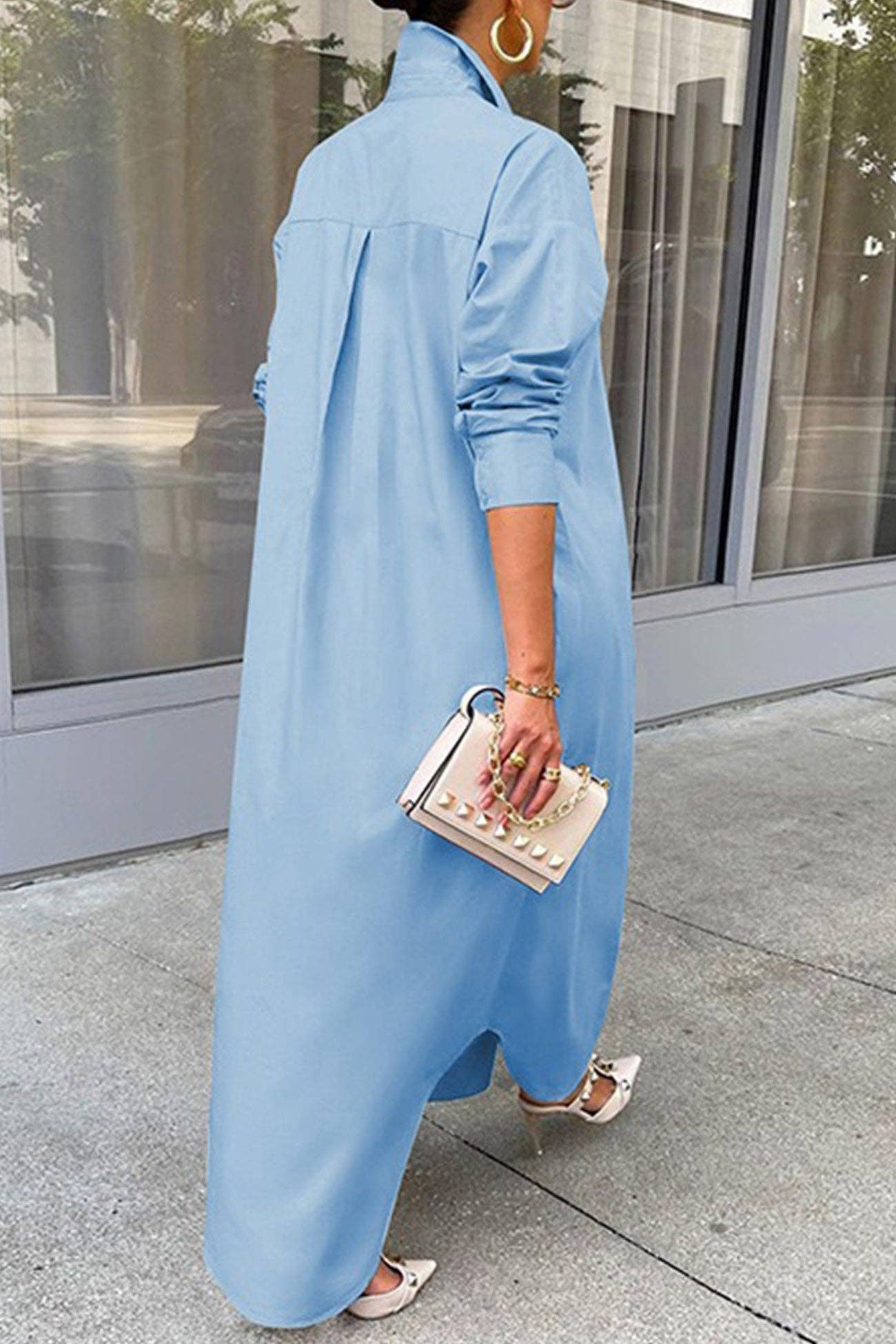 Single-breasted Maxi Blouse