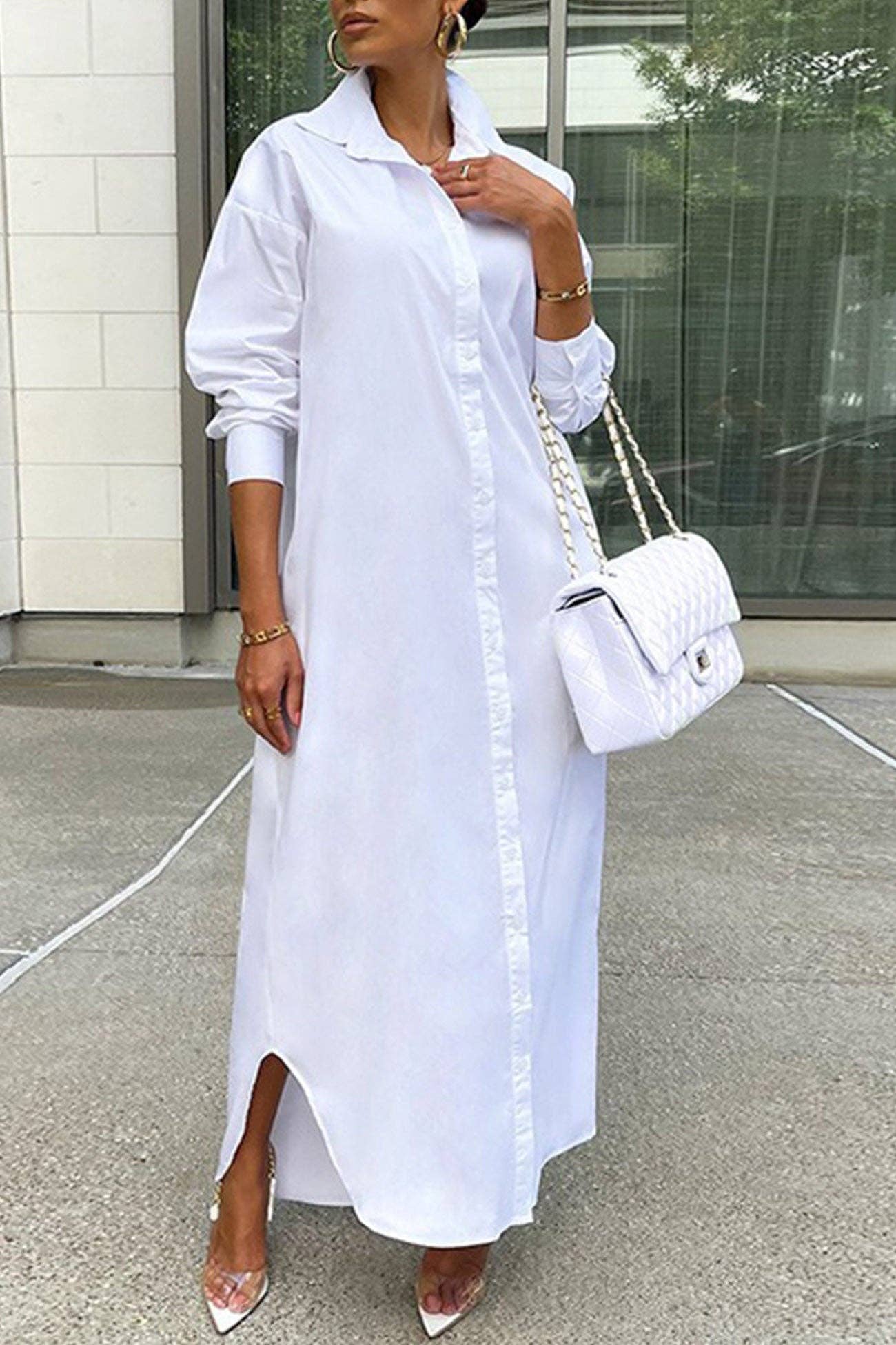 Single-breasted Maxi Blouse