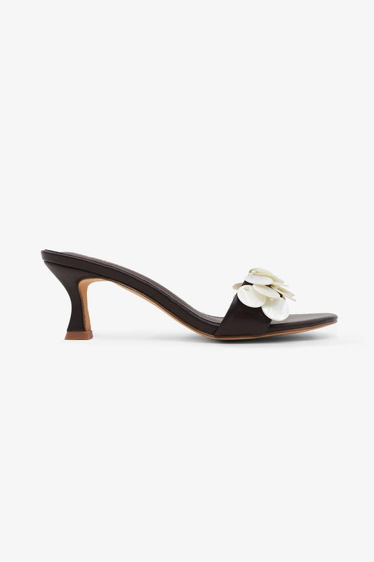 Mother of Pearl Kitten Heel Slide