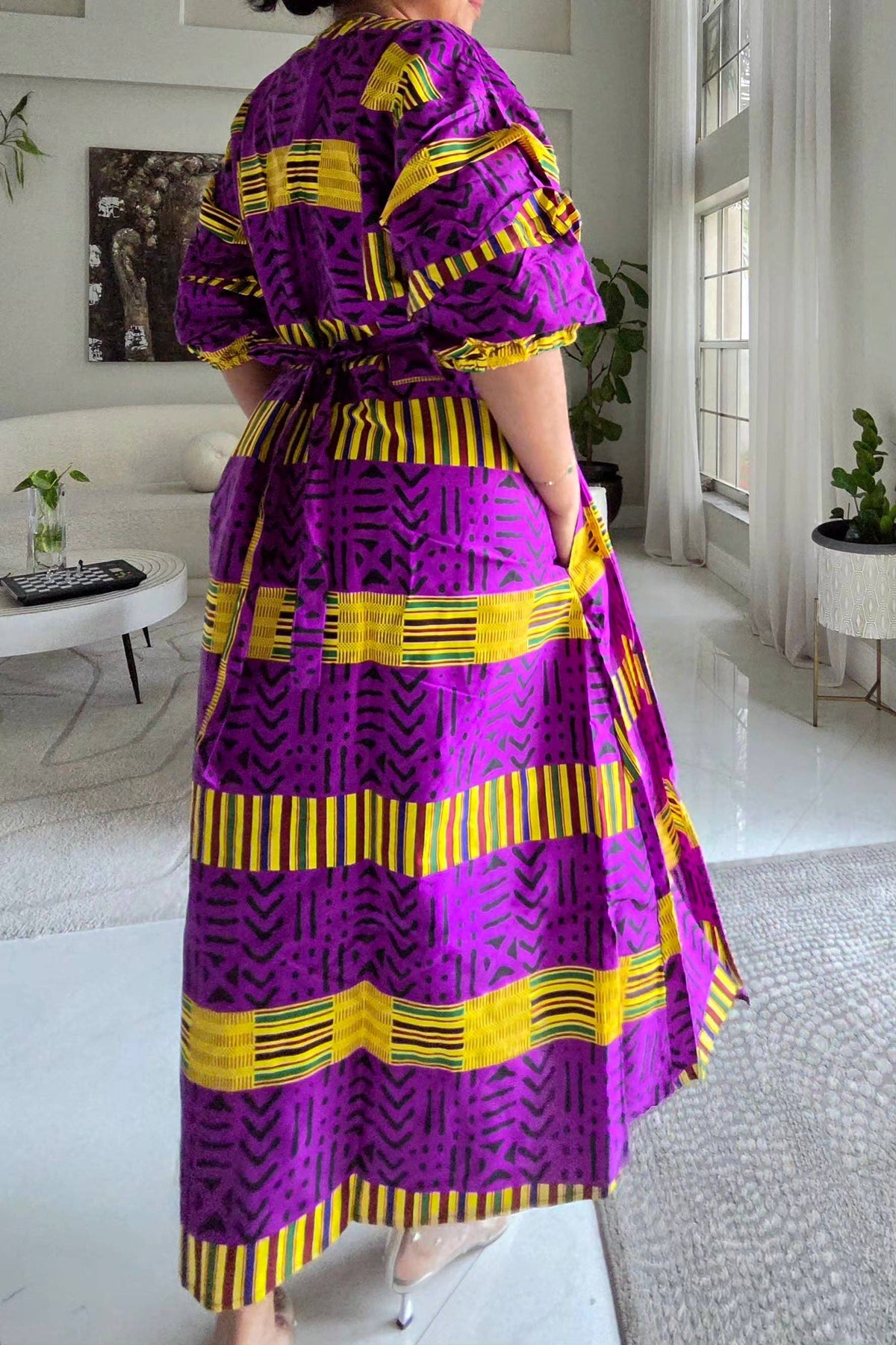 Wrap Dress With Puffed Sleeves