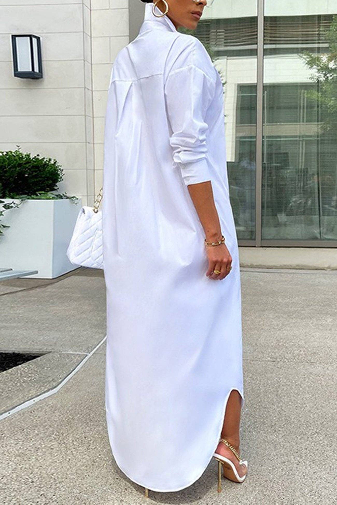 Single-breasted Maxi Blouse