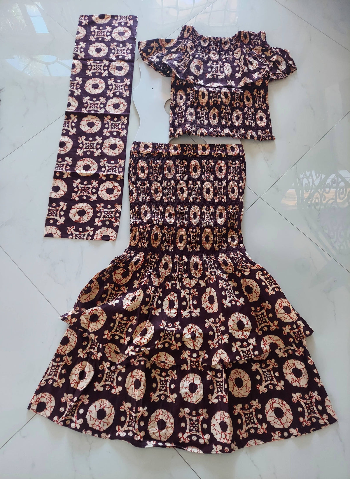 Smock Fit & Flare Skirt & Blouse Set