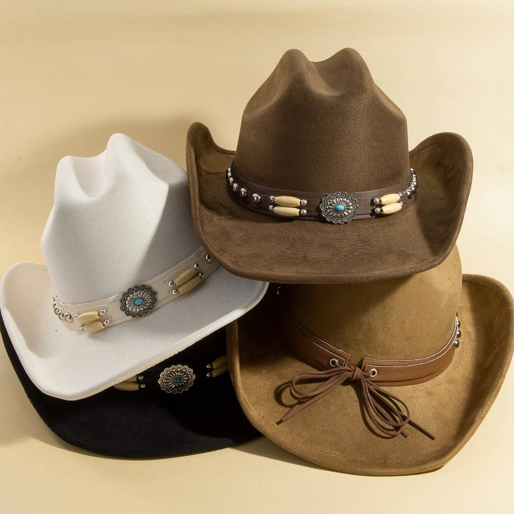 Western Concho Belt Strap Cowboy Hat