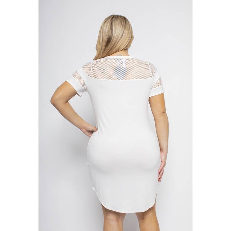 Fishnet Insert Tee Dress