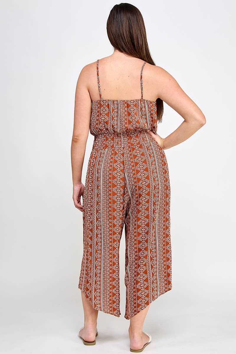 Plus Sleeveless Boho Print Jumper