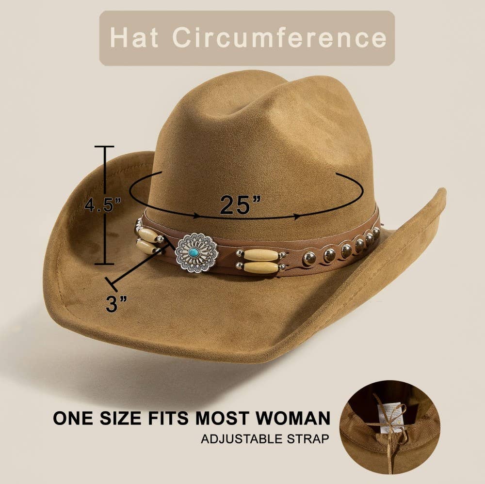 Western Concho Belt Strap Cowboy Hat