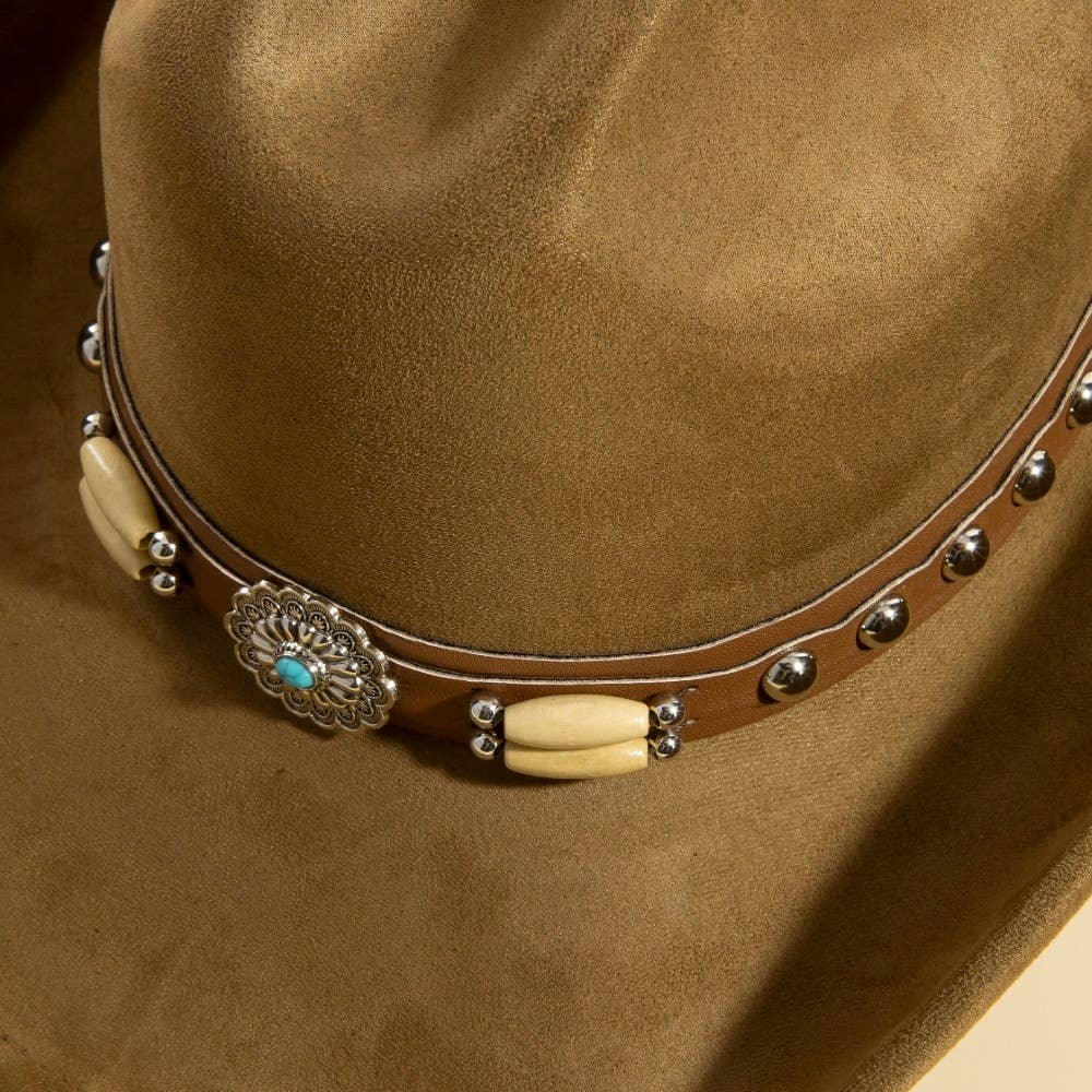 Western Concho Belt Strap Cowboy Hat