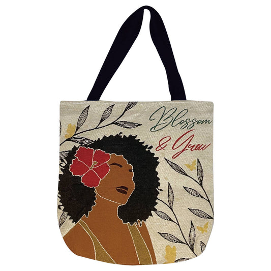 Blossom & Grow Woven Tote Bag