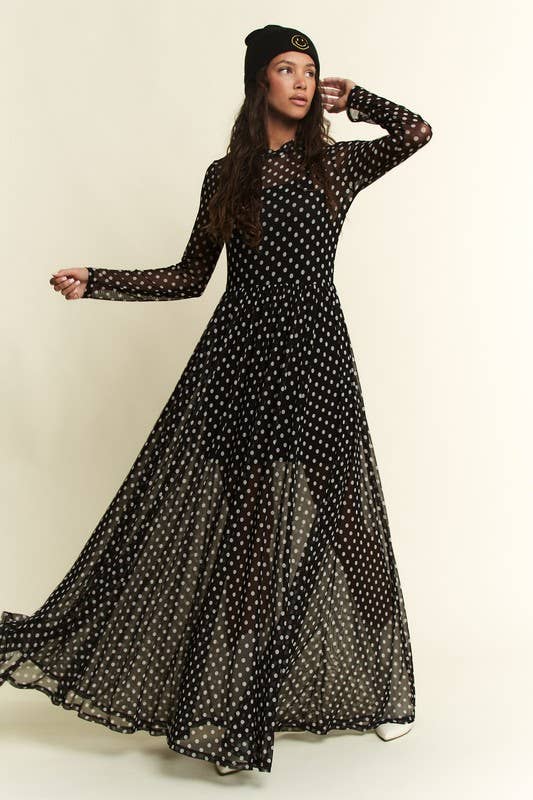 Polka Dot Mesh Dress