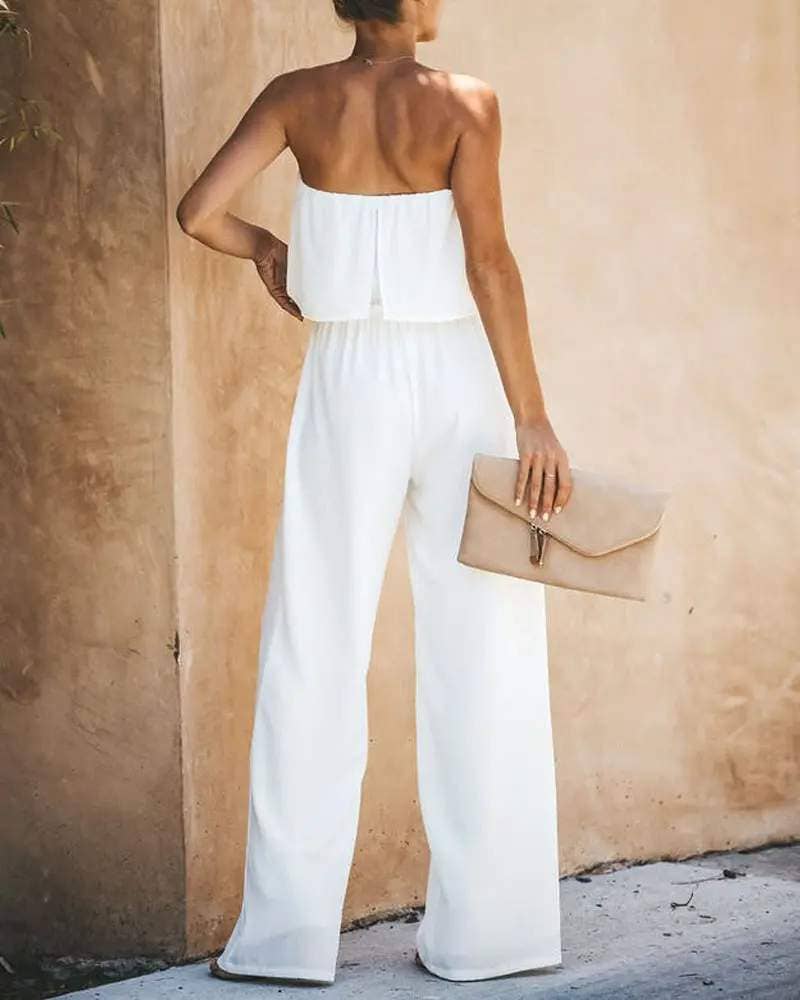 White Bandeau Jumpsuit