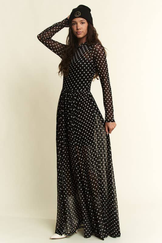 Polka Dot Mesh Dress