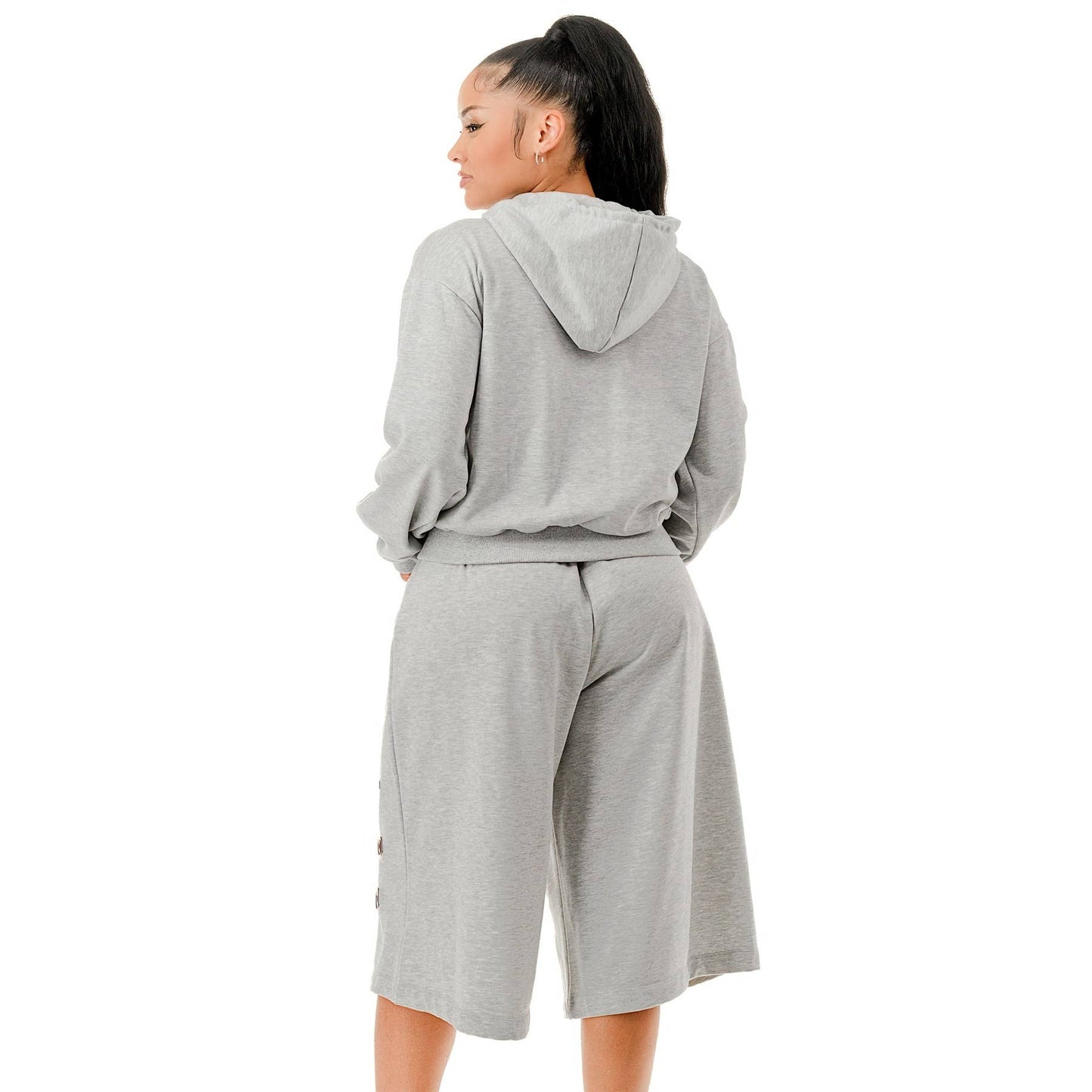 Plus Sweat Short Set with Grommet Details