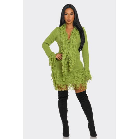 Fringe Knit Skirt Set