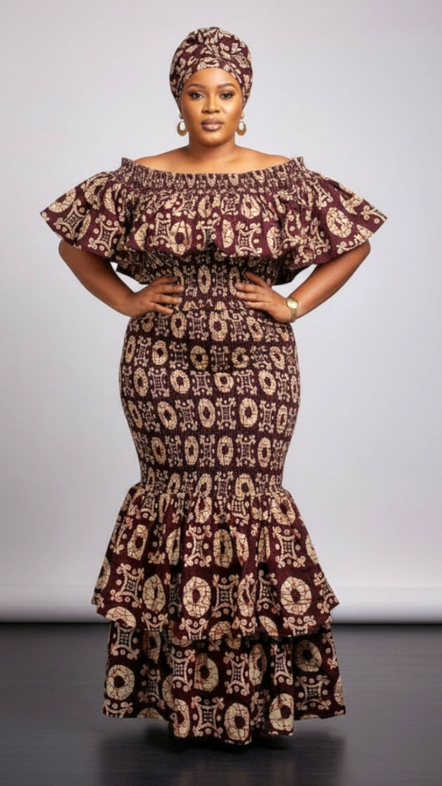 Smock Fit & Flare Skirt & Blouse Set